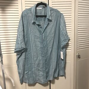 Cubavera blue turquoise Men's short sleeve shirt size 4x